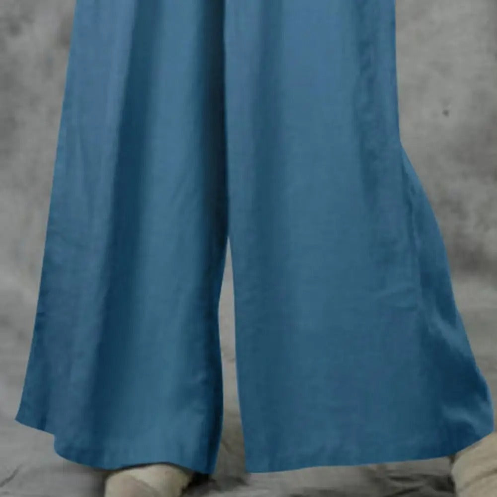 Lässige gerade Hose mit weitem Bein für Damen