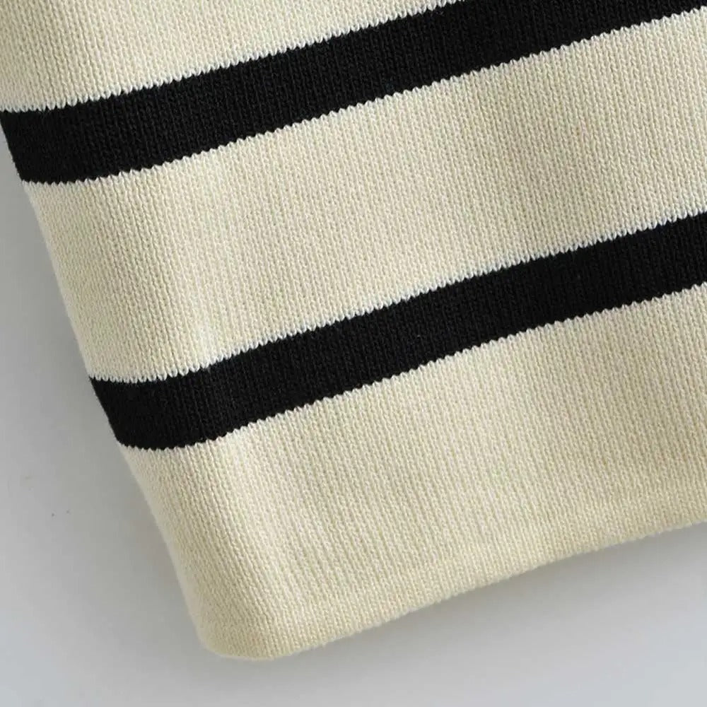 Gebreide gestreepte kurze Top für Damen