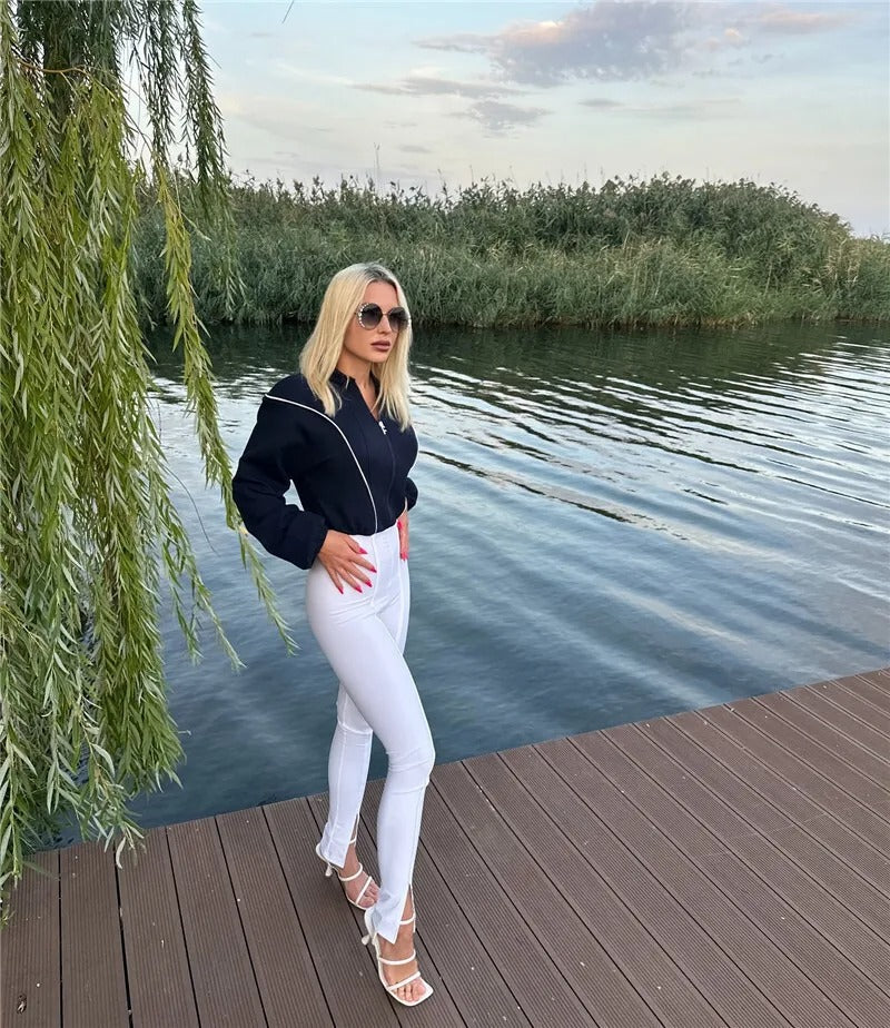 Damenoverall mit Rollkragen und langen Ärmeln