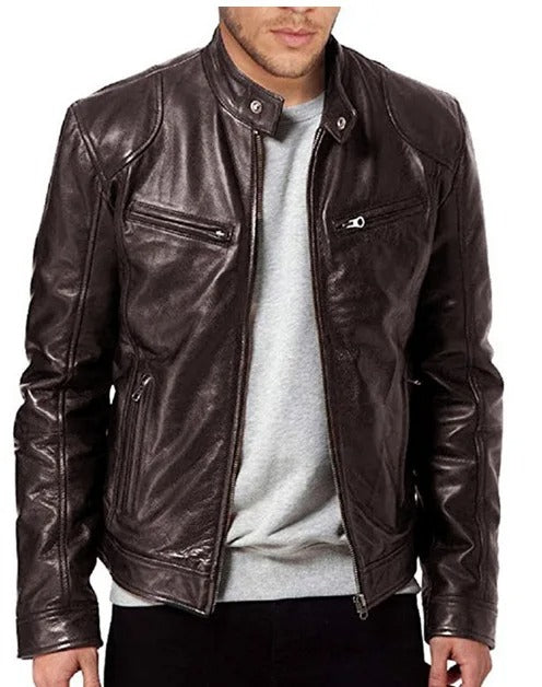 Herren Slim Fit Motorradjacke