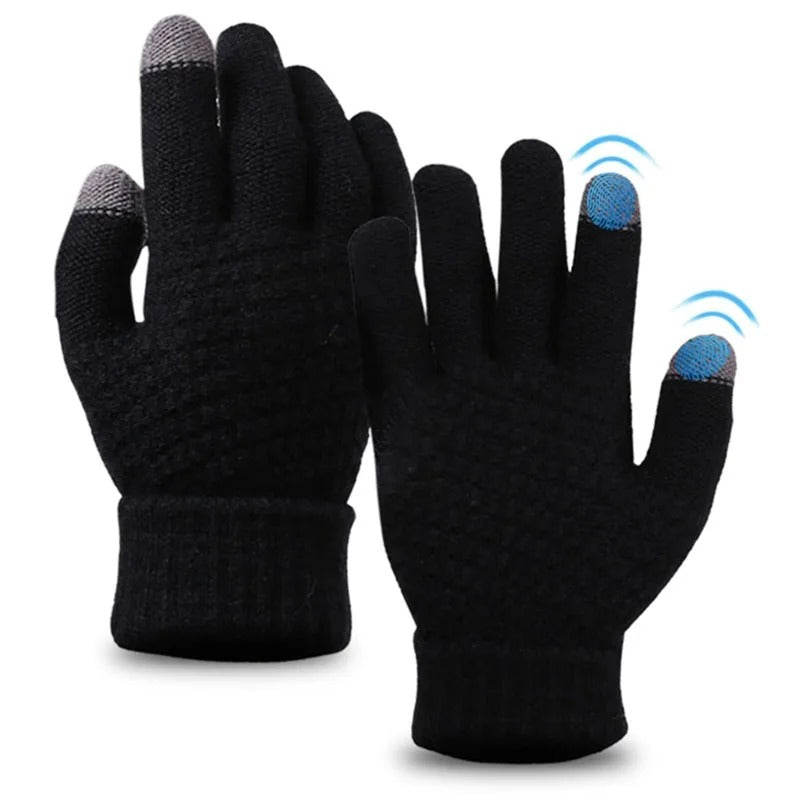 Klassische gestrickte Touchscreen-Handschuhe
