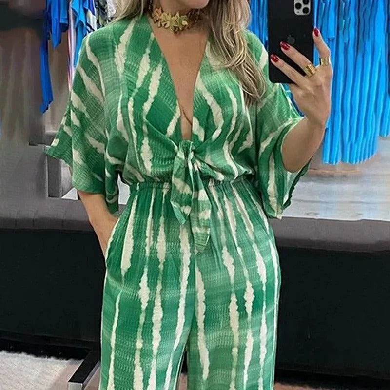 Damenoverall mit Dolmanärmeln und V-Ausschnitt