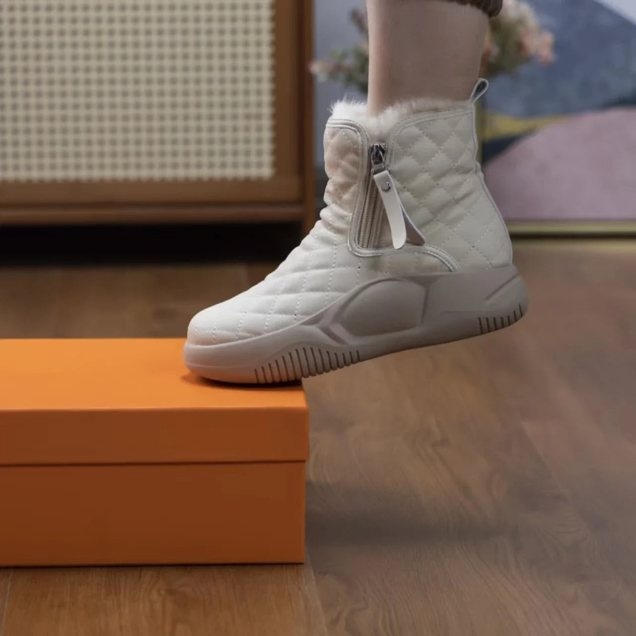 Winter-Schneestiefel mit dickem Boden