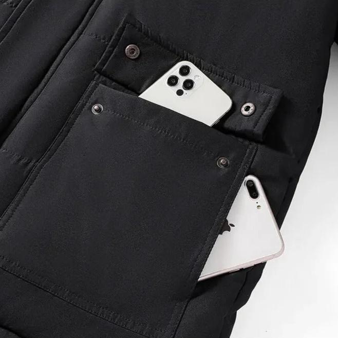 Warmer Pelzmantel mit Kapuze für Männer