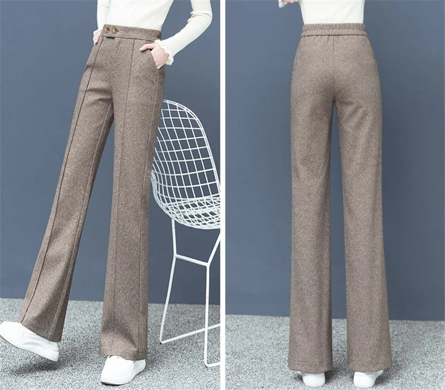 Damenhose aus Wollmischung, gerade geschnitten