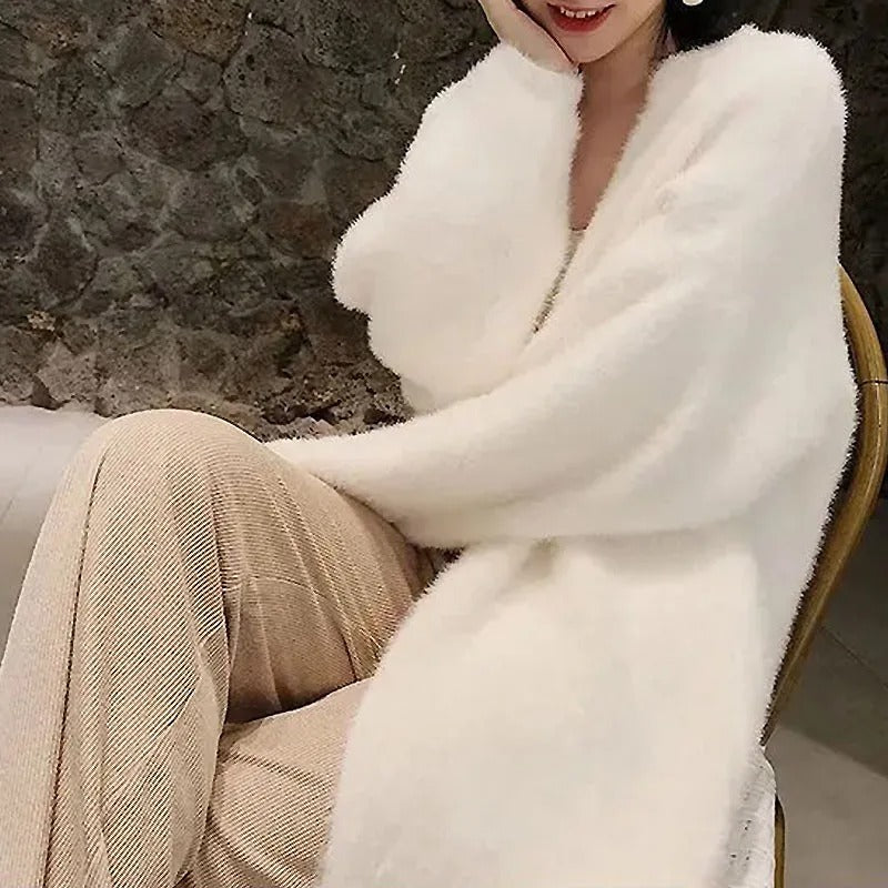 Lange Strickjacke aus Kaschmir für Damen