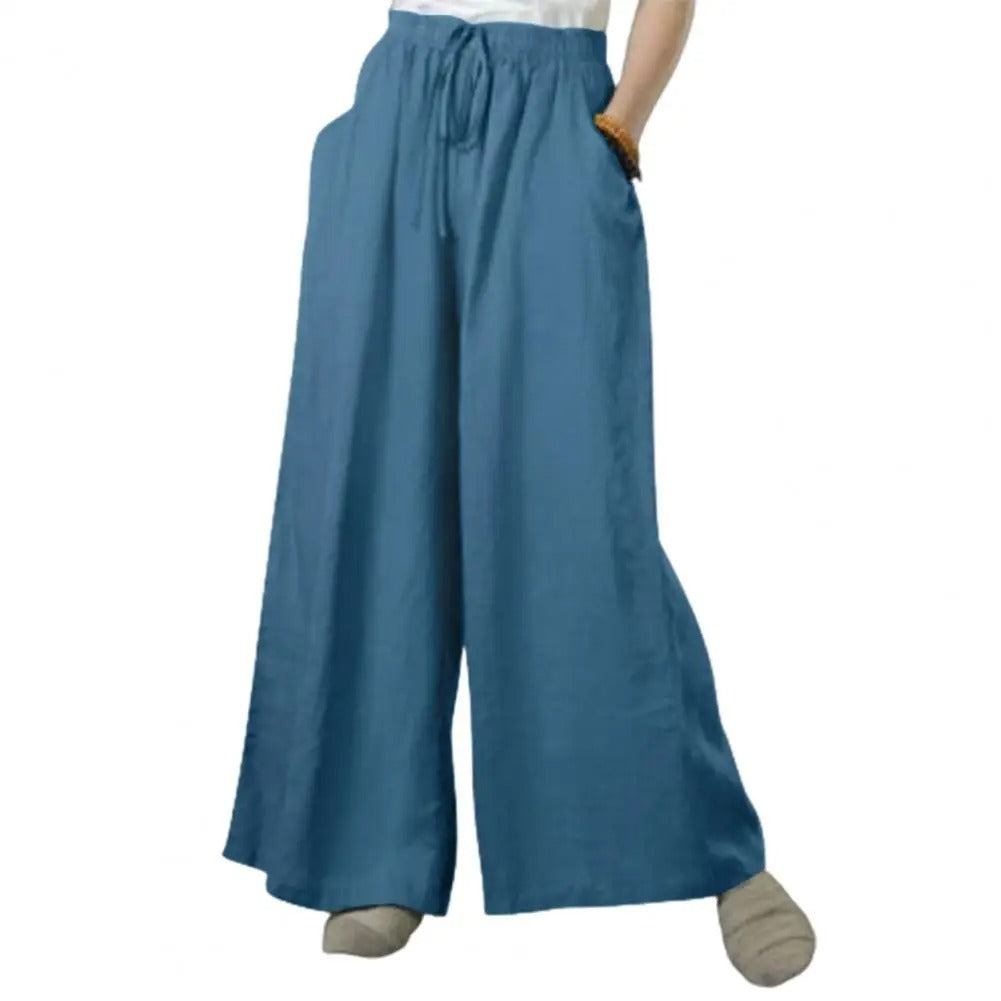 Lässige gerade Hose mit weitem Bein für Damen
