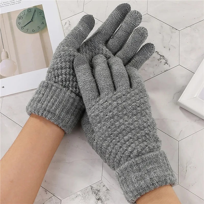 Klassische gestrickte Touchscreen-Handschuhe
