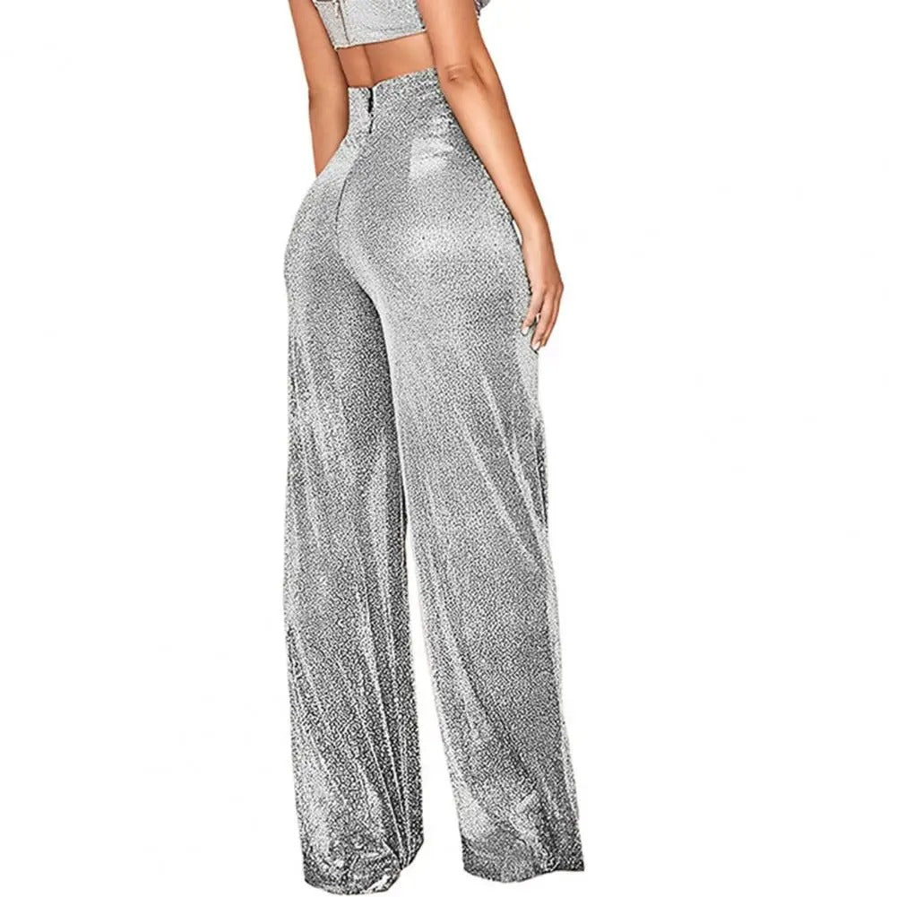 Damenhose mit hoher Taille und weitem Bein