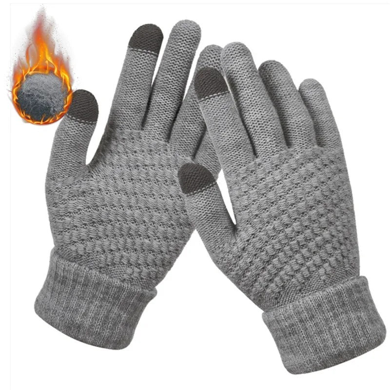 Klassische gestrickte Touchscreen-Handschuhe