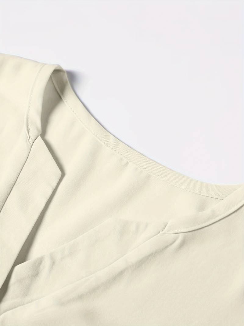 Damen Langarm-Top mit gekerbtem Ausschnitt Eleganz-4