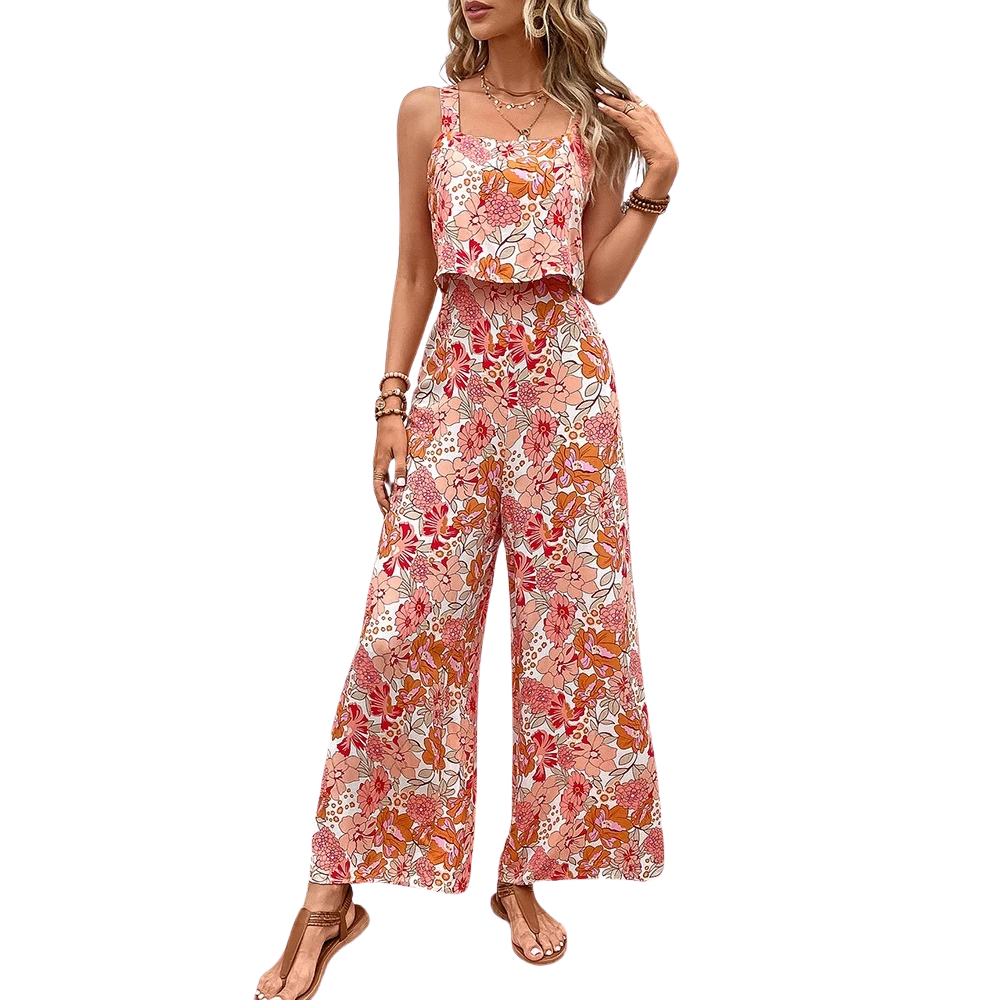 Rückenfreier Strampler mit Blumendruck