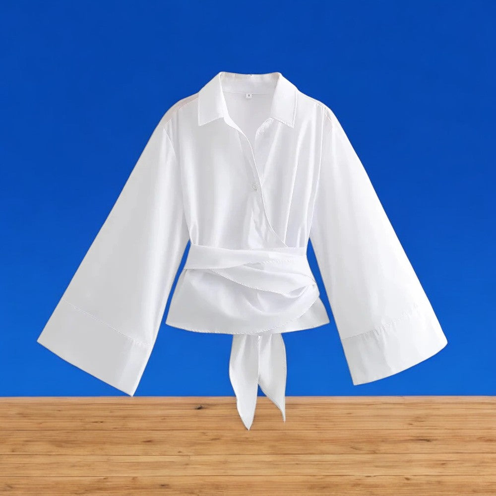 Kimono-Damenbluse mit langen Ärmeln