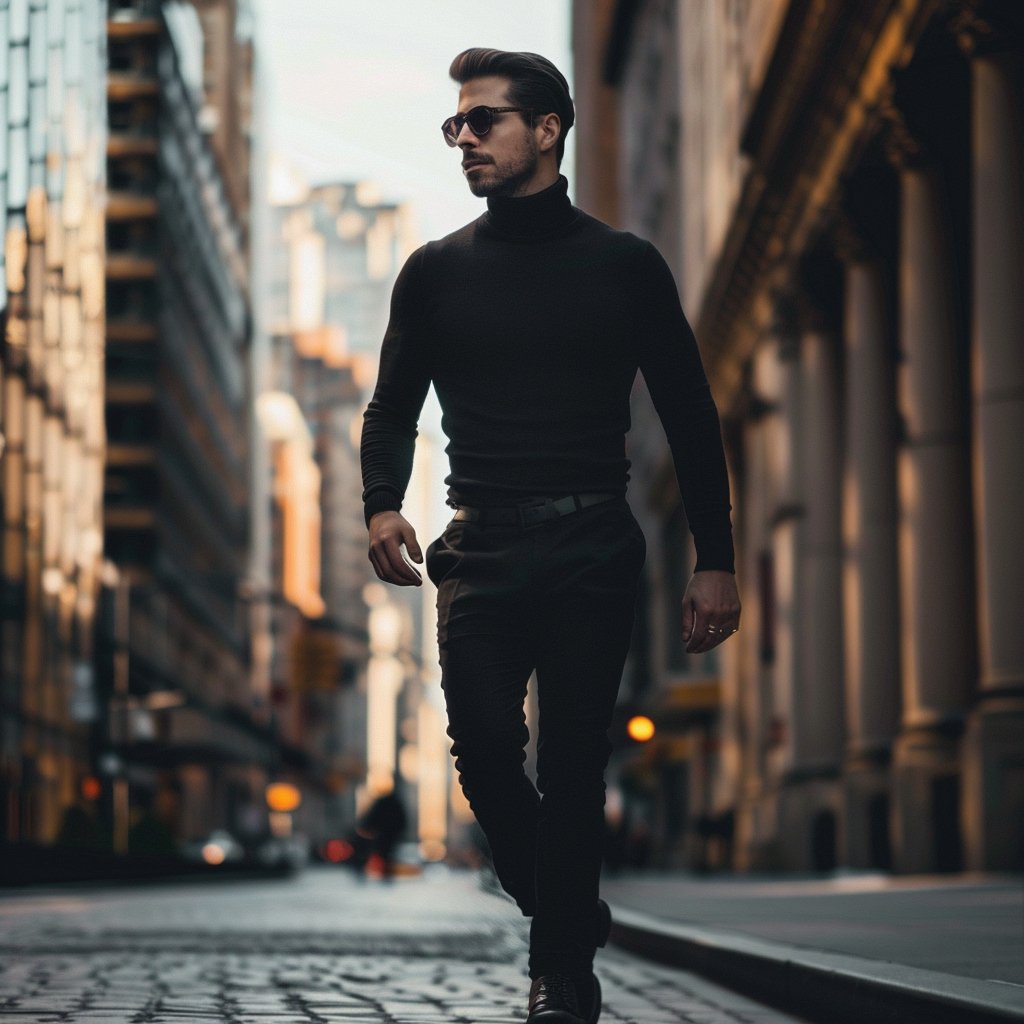 Herren Rollkragenpullover Klassisch Baumwoll-Acryl-Mischung 3