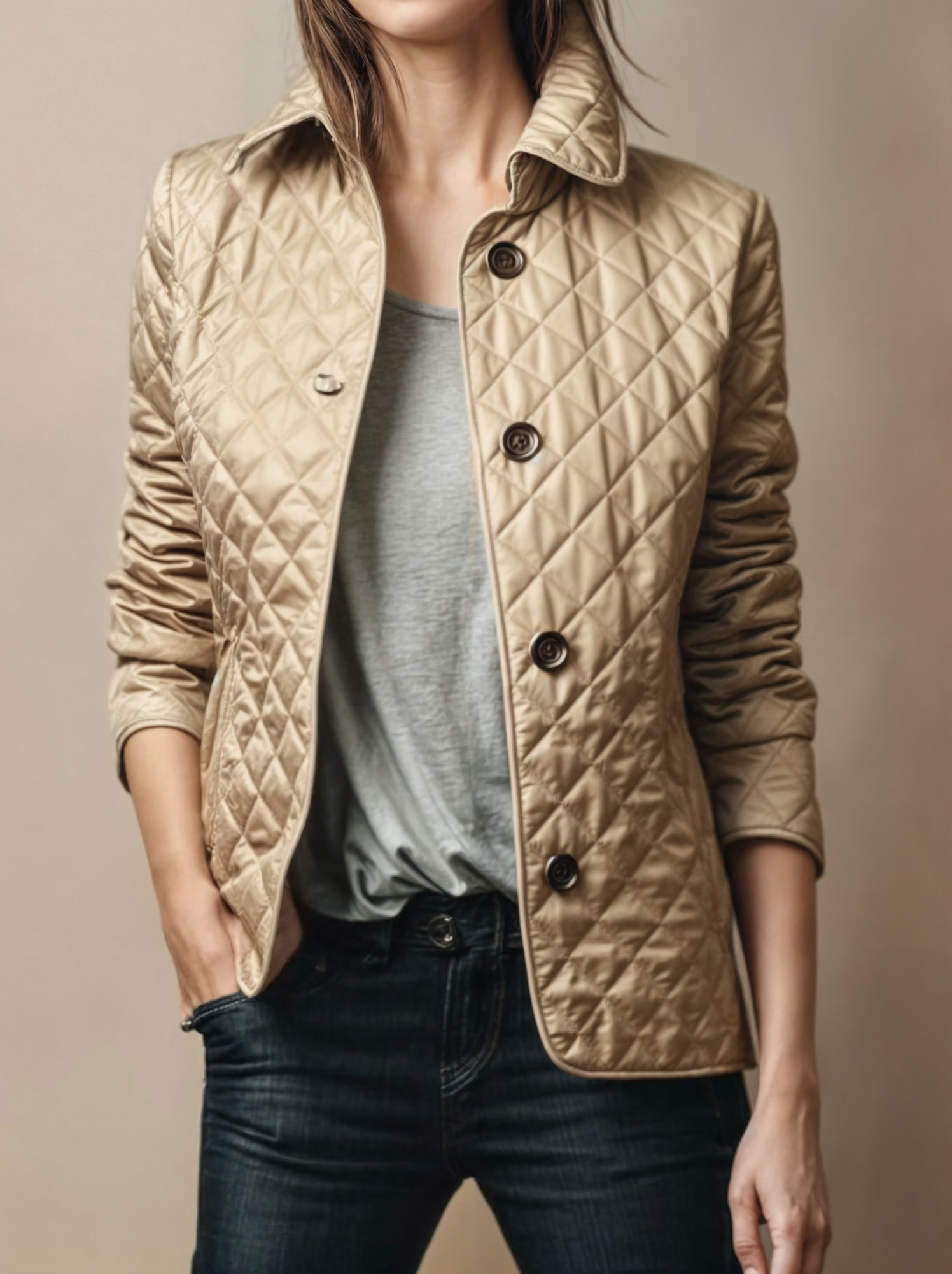 Damen-Steppjacke mit Umlegekragen