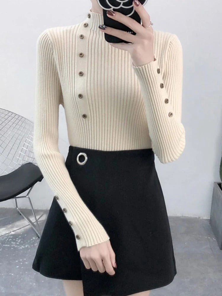 Rollkragenpullover mit langen Ärmeln für Damen