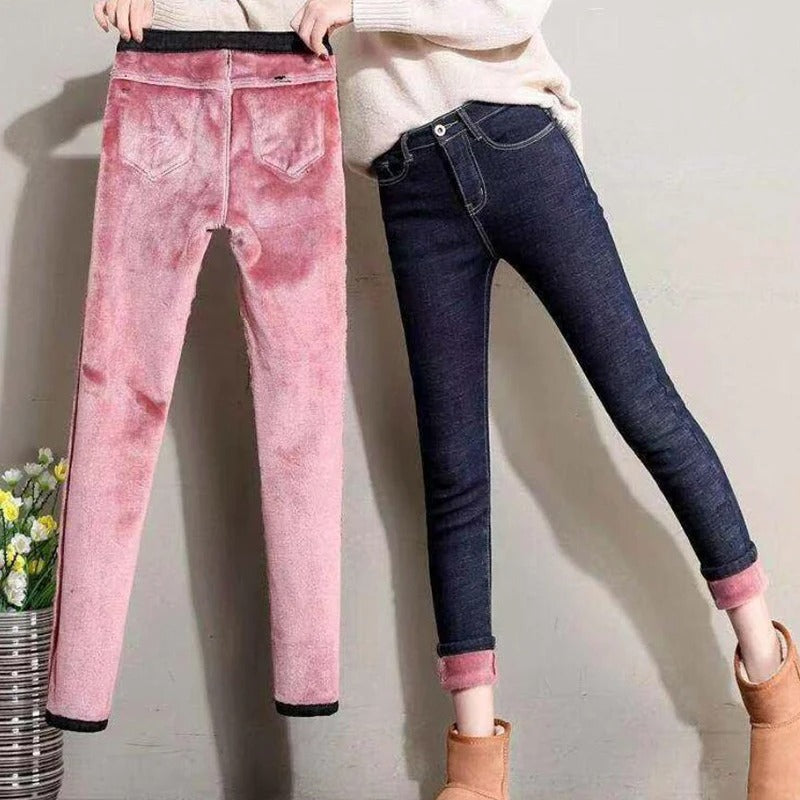 Retro Thermo Skinny Jeans für Frauen