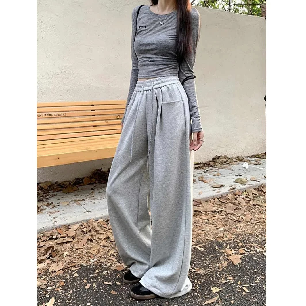 Lässige Damenhose mit weitem Bein