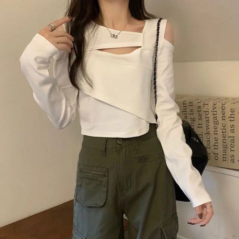 Ausgehöhltes T-Shirt für Frauen