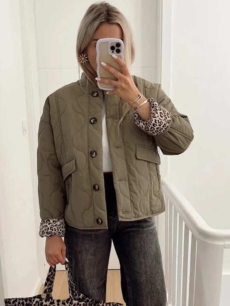 Wattierte Jacke mit Fronttasche für Damen