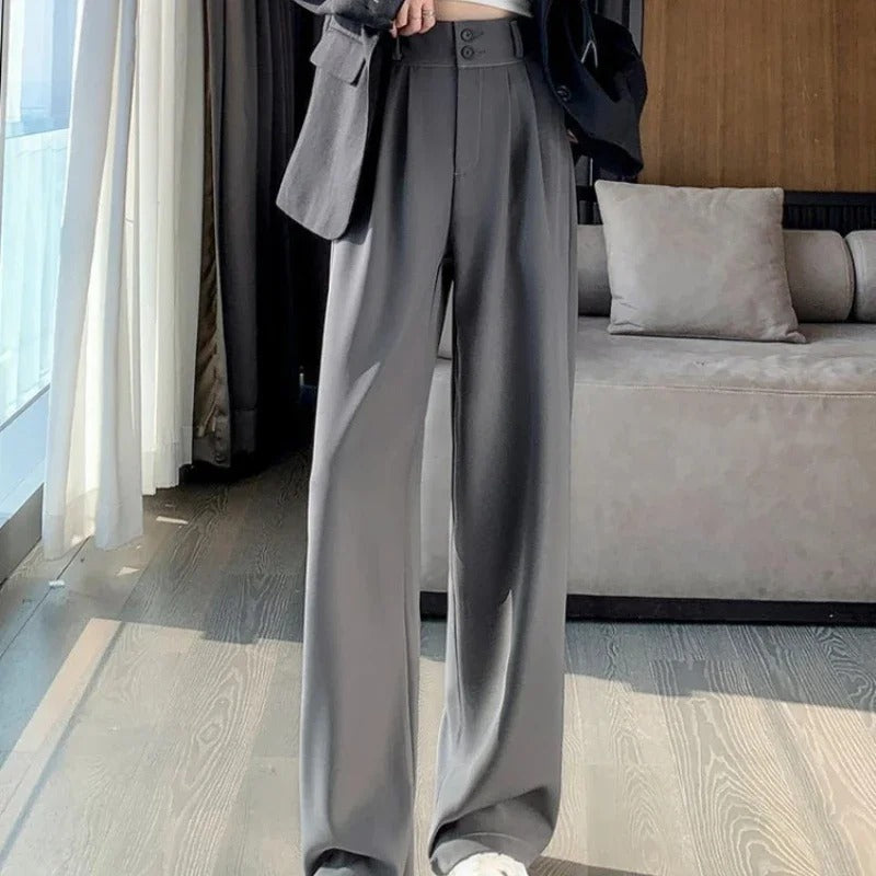 Frauen Koreanischer Stil Baggy-Hose mit hoher Taille