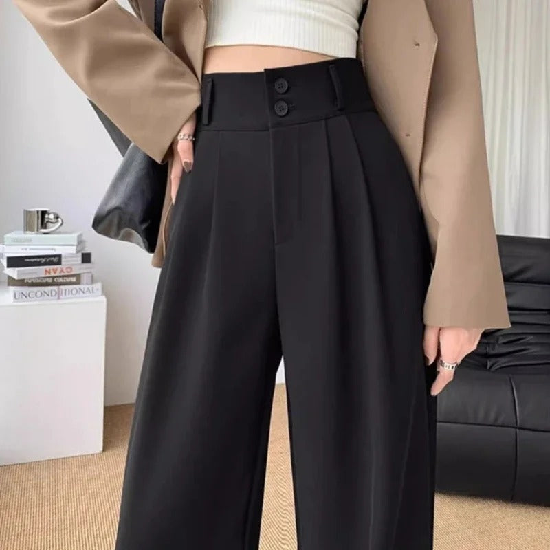 Frauen Koreanischer Stil Baggy-Hose mit hoher Taille