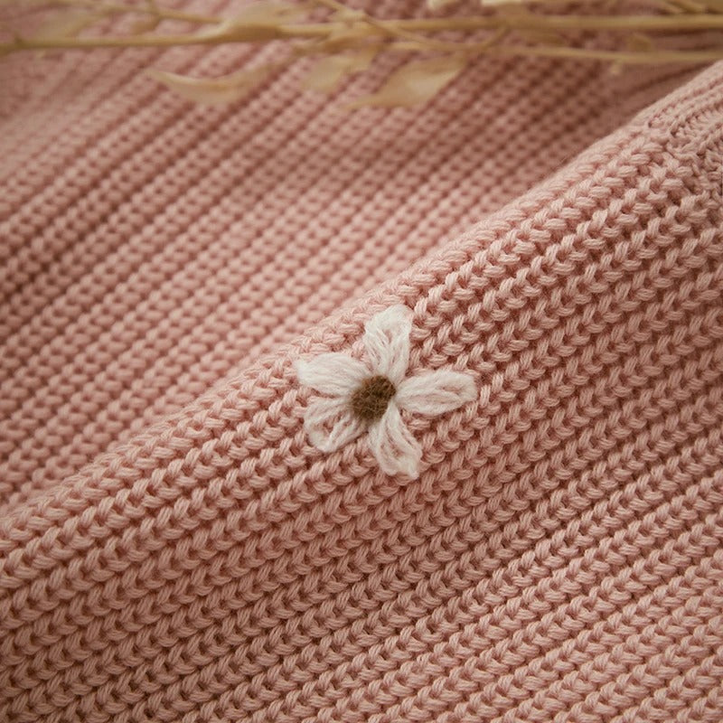 Blumenstrickpullover für Kinder