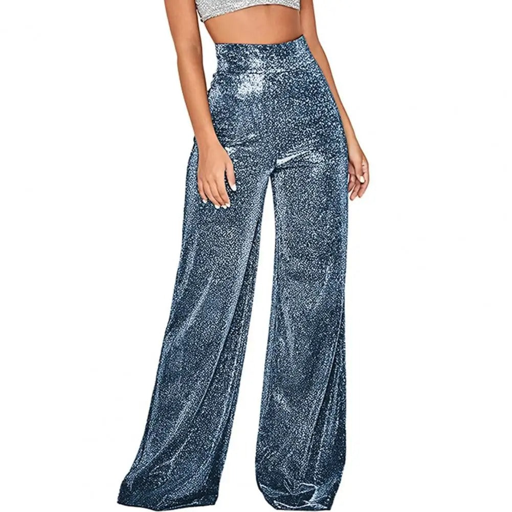 Damenhose mit hoher Taille und weitem Bein