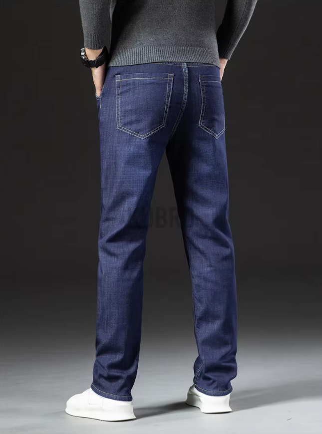 Herrenhose mit geradem Bein Lambswool Denim