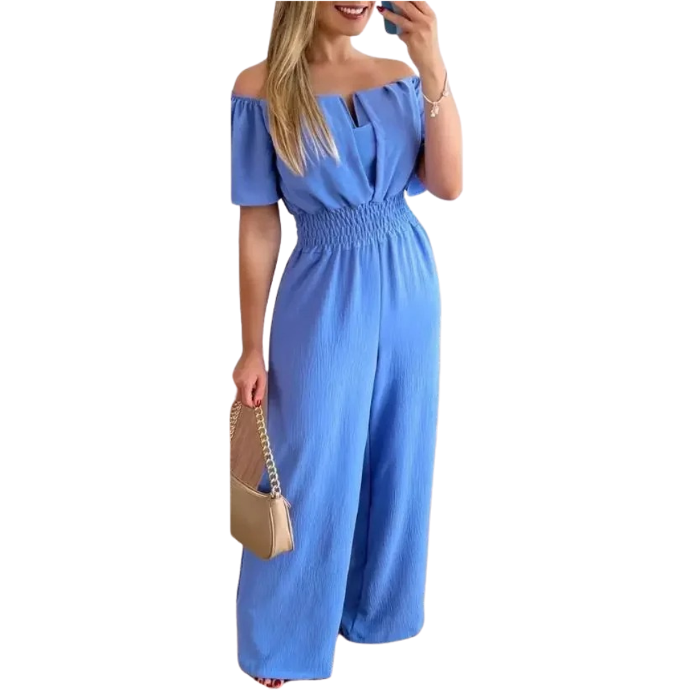 Schulterfreier Damen-Overall mit weitem Bein