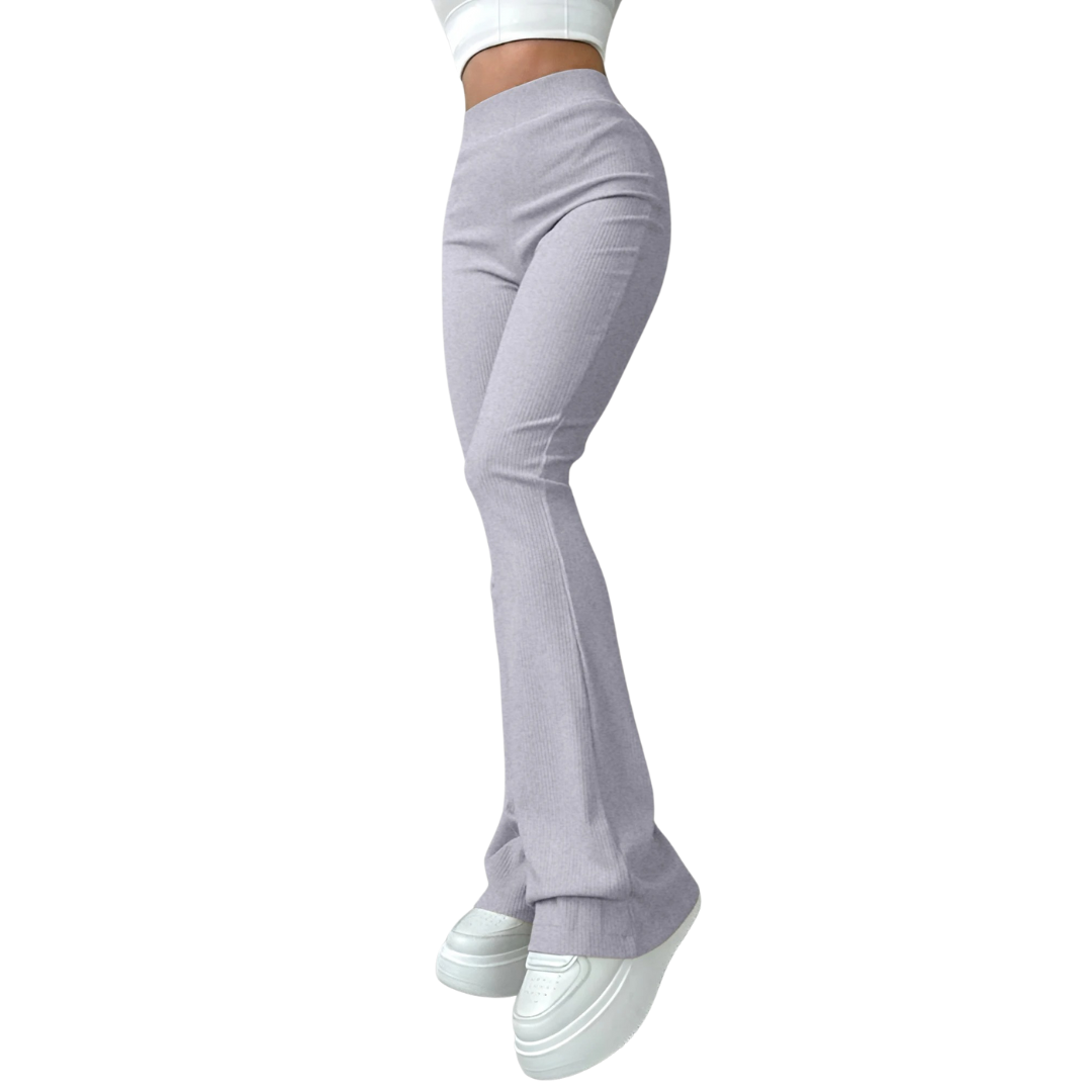 Damenhose mit hoher Taille und Rippbündchen