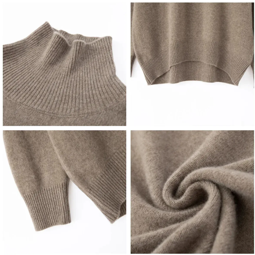 Hochgeschlossener Damen-Strickpullover