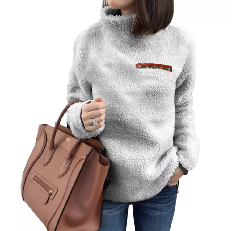 Warmer dicker Damen-Plüschpullover