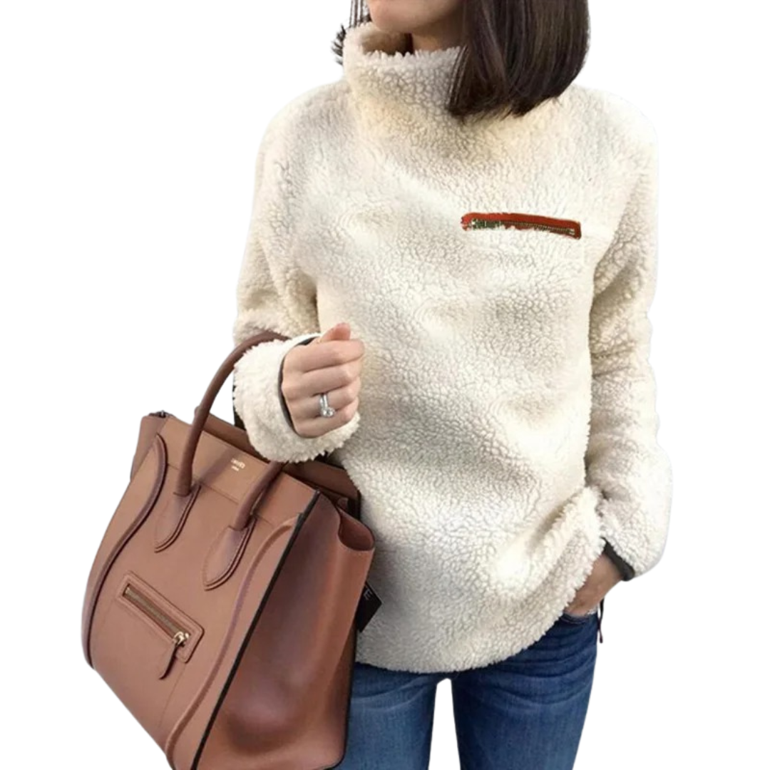 Warmer dicker Damen-Plüschpullover