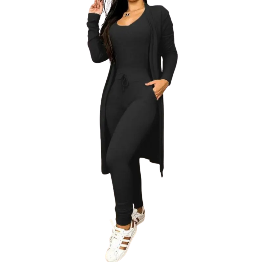 Overall und Jacke mit Tasche und Kordelzug