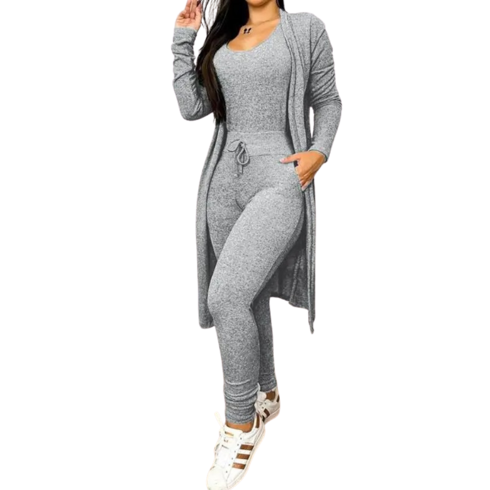 Overall und Jacke mit Tasche und Kordelzug