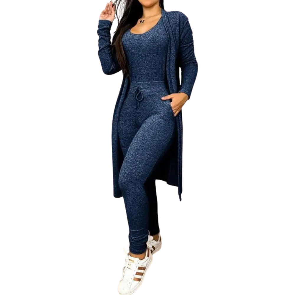 Overall und Jacke mit Tasche und Kordelzug