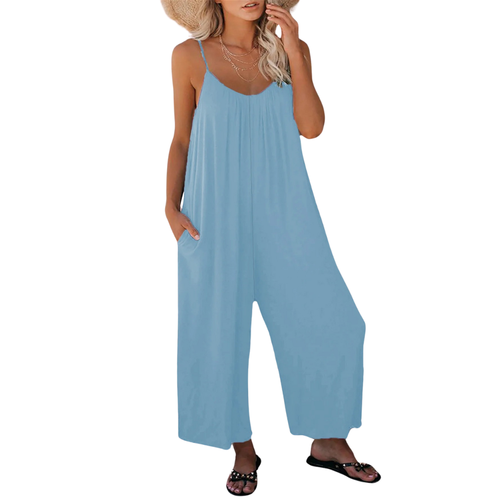 Damen-Overall mit lockerer Passform und V-Ausschnitt