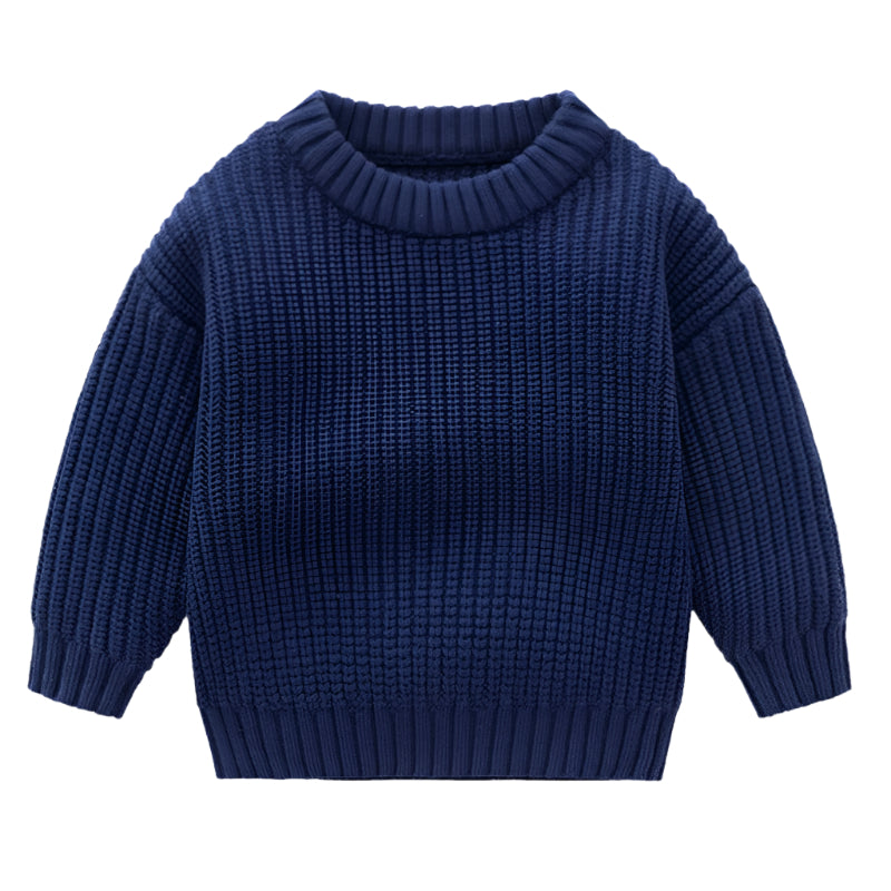 Einfarbiger Kinder-Strickpullover