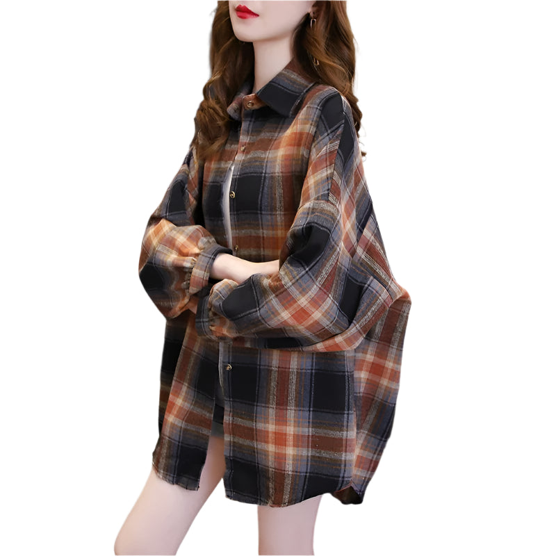 Oversized kariertes Hemd für Damen