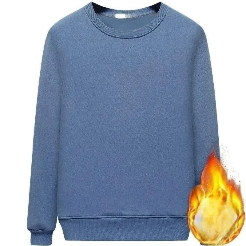 Fleece gefüttertes Rundhals-Sweatshirt für Frauen