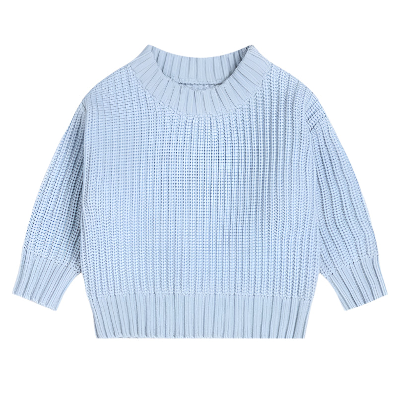 Einfarbiger Kinder-Strickpullover