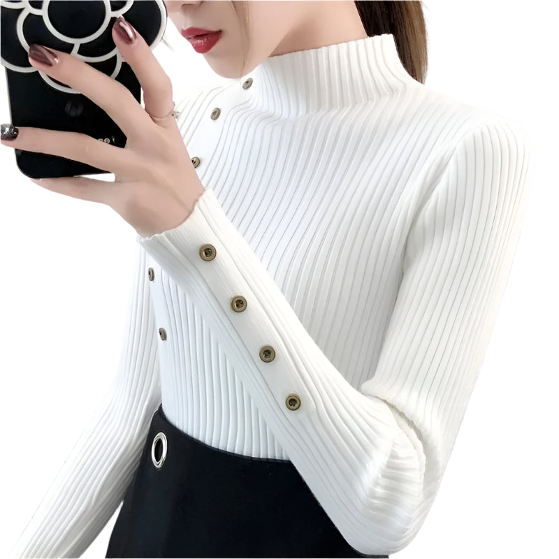 Rollkragenpullover mit langen Ärmeln für Damen