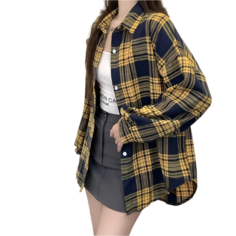Oversized kariertes Hemd für Damen