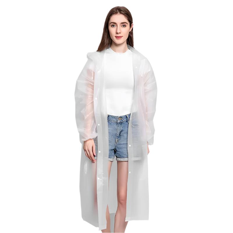 Wasserdichter Regenmantel mit langer Haube