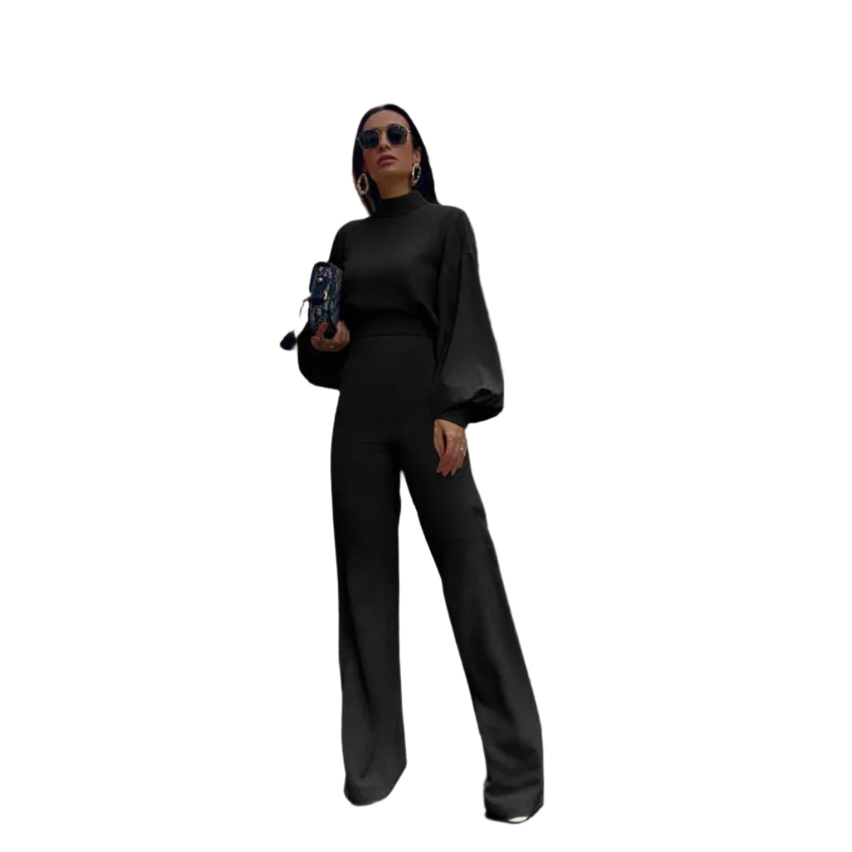 Overall mit hoher Taille und weiten Ärmeln