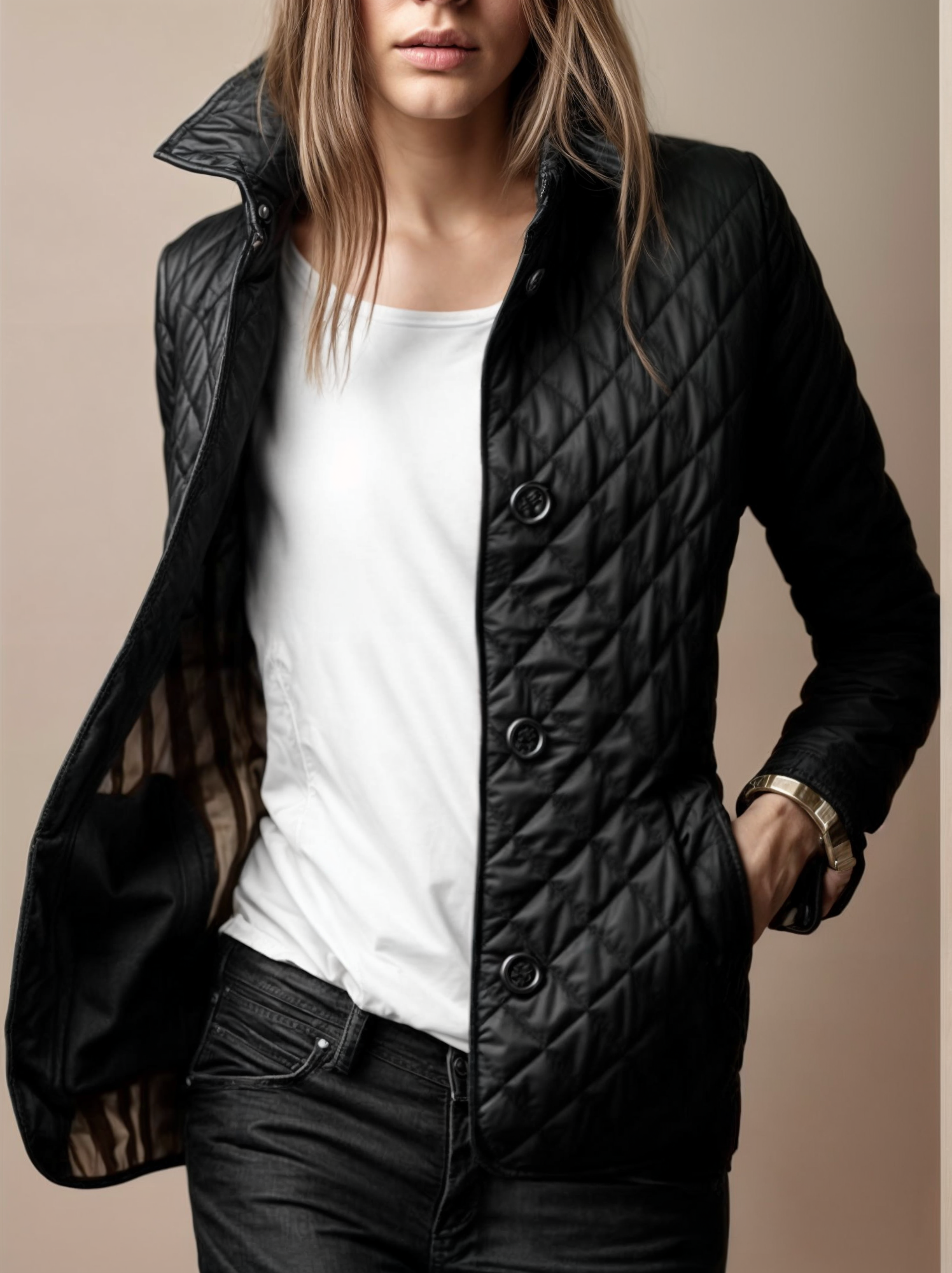 Damen-Steppjacke mit Umlegekragen