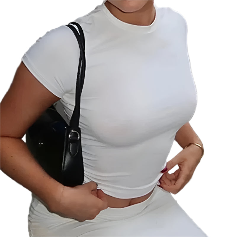 Damen Crewneck Skinny T-Shirt