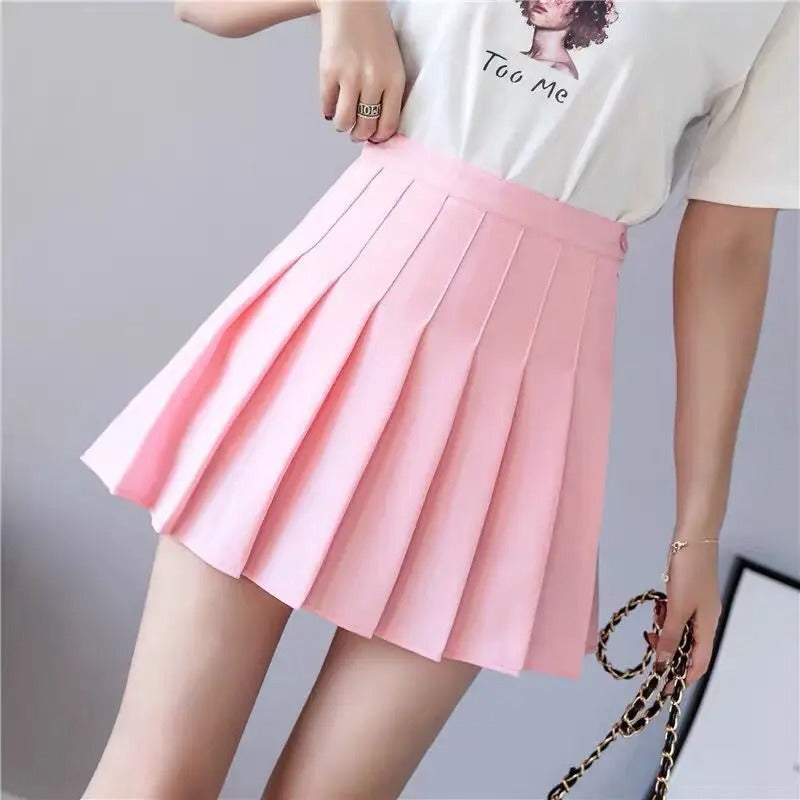 Women's skirt with high waist and pleat