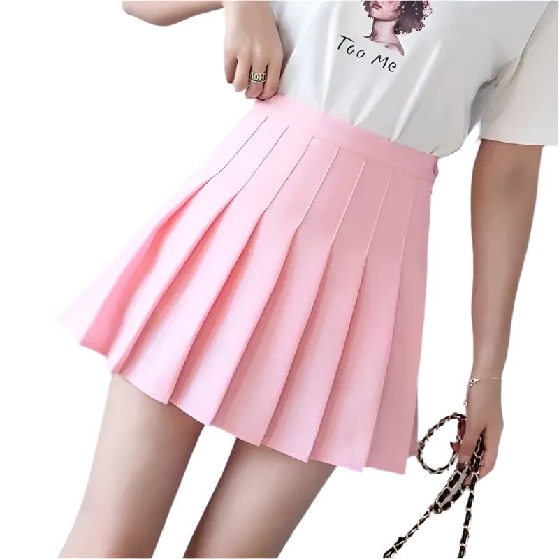 Women's skirt with high waist and pleat